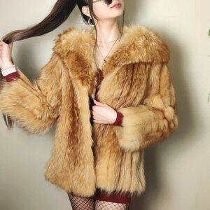 Genuine Fox Fur Coat Jacket